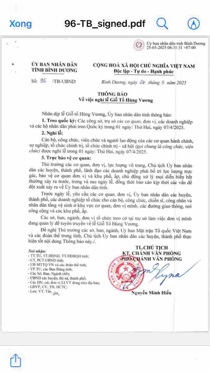 thông báo